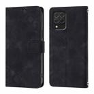 For Samsung Galaxy M62 Skin-feel Embossed Leather Phone Case(Black) - 1