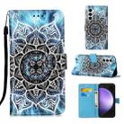For Samsung Galaxy S24+ 5G Colored Drawing Pattern Plain Weave Leather Phone Case(Undersea Mandala) - 1