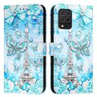 For Samsung Galaxy M62 Colored Drawing Pattern Plain Weave Leather Phone Case(Tower Butterfly) - 1