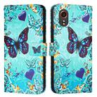 For Samsung Galaxy Xcover7 Colored Drawing Pattern Plain Weave Leather Phone Case(Caring Butterfly) - 1