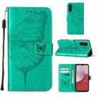 For Samsung Galaxy S23 FE 5G Embossed Butterfly Leather Phone Case(Green) - 1