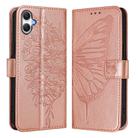 For Samsung Galaxy A06 4G / 5G Embossed Butterfly Leather Phone Case(Rose Gold) - 2