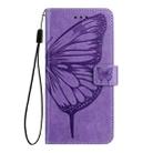 For Samsung Galaxy A07 4G Embossed Butterfly Leather Phone Case(Purple) - 3