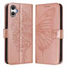 For Samsung Galaxy A07 4G Embossed Butterfly Leather Phone Case(Rose Gold) - 2