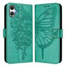 For Samsung Galaxy A07 4G Embossed Butterfly Leather Phone Case(Green) - 2