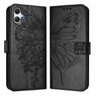 For Samsung Galaxy A07 4G Embossed Butterfly Leather Phone Case(Black) - 2