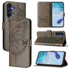 For Samsung Galaxy A17 5G Embossed Butterfly Leather Phone Case(Grey) - 1