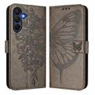 For Samsung Galaxy A17 5G Embossed Butterfly Leather Phone Case(Grey) - 2