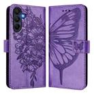 For Samsung Galaxy A17 5G Embossed Butterfly Leather Phone Case(Purple) - 2