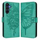 For Samsung Galaxy A17 5G Embossed Butterfly Leather Phone Case(Green) - 2