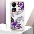 For Honor X7b 4G / X7b 5G Electroplating IMD TPU Phone Case(Purple Flower) - 2