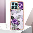 For Honor X6b Electroplating IMD TPU Phone Case(Purple Flower) - 2