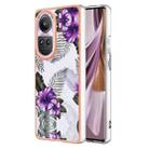 For OPPO Reno10 Pro 5G Global Electroplating IMD TPU Phone Case(Purple Flower) - 1