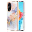 For OPPO A98 Electroplating IMD TPU Phone Case(White Marble) - 1