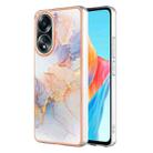 For OPPO A58 4G Electroplating IMD TPU Phone Case(White Marble) - 1