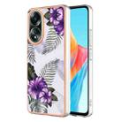For OPPO A58 4G Electroplating IMD TPU Phone Case(Purple Flower) - 1