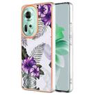 For OPPO Reno11 5G Global Electroplating IMD TPU Phone Case(Purple Flower) - 1