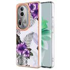 For OPPO Reno11 Pro 5G Global Electroplating IMD TPU Phone Case(Purple Flower) - 1