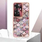 For OPPO Reno11 F 5G Global Electroplating IMD TPU Phone Case(Pink Scales) - 2