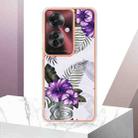 For OPPO Reno11 F 5G Global Electroplating IMD TPU Phone Case(Purple Flower) - 2