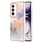 For OPPO Reno12 Global Electroplating IMD TPU Phone Case(White Marble) - 1