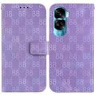 For Honor X8a Double 8-shaped Embossed Leather Phone Case(Purple) - 1