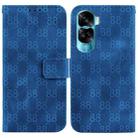 For Honor X8a Double 8-shaped Embossed Leather Phone Case(Blue) - 1