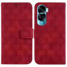 For Honor X8a Double 8-shaped Embossed Leather Phone Case(Red) - 1