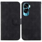 For Honor X8a Double 8-shaped Embossed Leather Phone Case(Black) - 1