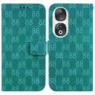 For Honor X9a Double 8-shaped Embossed Leather Phone Case(Green) - 1