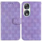 For Honor X9a Double 8-shaped Embossed Leather Phone Case(Purple) - 1