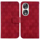 For Honor X9a Double 8-shaped Embossed Leather Phone Case(Red) - 1