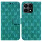 For Honor X7a Double 8-shaped Embossed Leather Phone Case(Green) - 1