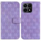 For Honor X7a Double 8-shaped Embossed Leather Phone Case(Purple) - 1