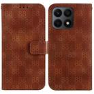 For Honor X7a Double 8-shaped Embossed Leather Phone Case(Brown) - 1