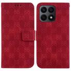 For Honor X7a Double 8-shaped Embossed Leather Phone Case(Red) - 1