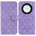 For Honor 80 Double 8-shaped Embossed Leather Phone Case(Purple) - 1