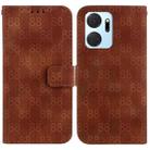 For Honor 80 Pro Double 8-shaped Embossed Leather Phone Case(Brown) - 1