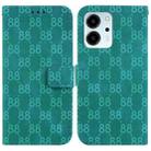 For Honor X8 5G Double 8-shaped Embossed Leather Phone Case(Green) - 1