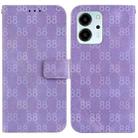 For Honor X8 5G Double 8-shaped Embossed Leather Phone Case(Purple) - 1