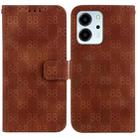 For Honor X8 5G Double 8-shaped Embossed Leather Phone Case(Brown) - 1