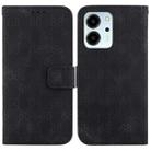 For Honor X8 5G Double 8-shaped Embossed Leather Phone Case(Black) - 1