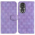 For Honor X9 / X9 5G Double 8-shaped Embossed Leather Phone Case(Purple) - 1