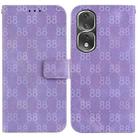 For Honor 70 Double 8-shaped Embossed Leather Phone Case(Purple) - 1