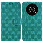 For Honor X8 Double 8-shaped Embossed Leather Phone Case(Green) - 1