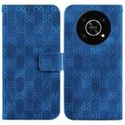 For Honor X8 Double 8-shaped Embossed Leather Phone Case(Blue) - 1