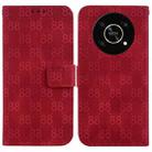 For Honor X8 Double 8-shaped Embossed Leather Phone Case(Red) - 1