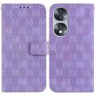 For Honor 50 Lite / Huawei nova 8i Double 8-shaped Embossed Leather Phone Case(Purple) - 1