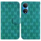 For Honor 20 / Huawei nova 5T Double 8-shaped Embossed Leather Phone Case(Green) - 1