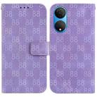 For Honor 20 / Huawei nova 5T Double 8-shaped Embossed Leather Phone Case(Purple) - 1